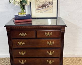 Chippendale style dresser with glass top
