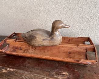Tray and carved duck