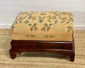 Antique needlepoint ottoman large
