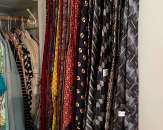 Vintage ties, clothes, shoes, and jackets and coats