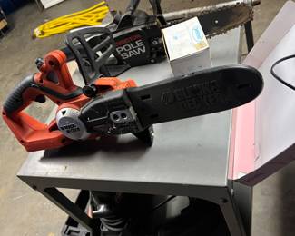Garage full of saws and tools