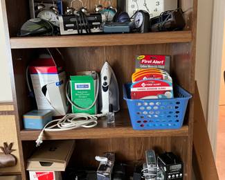 Clocks, radios, phones, flashlights, new smoke detectors, iron weather radio