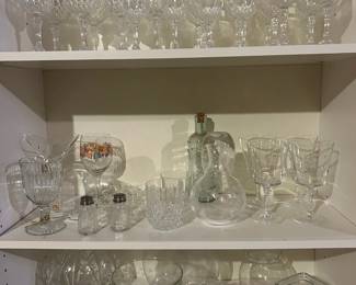 Shelves and shelves of crystal- more than is pictured.