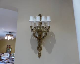 Pair of bronze sconces