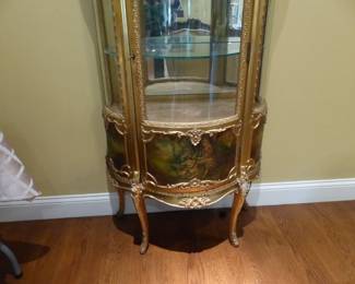 Pair of gold leaf hand painted vitrines