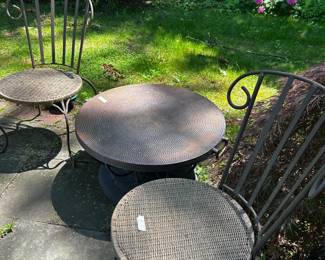 Metal side chairs- firepit / table