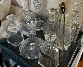 Collection of crystal decanters