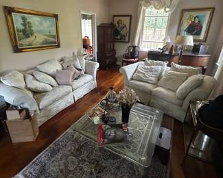 Lovely livingroom items, brass and glass teacart