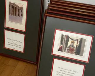 Framed White House Christmas cards,