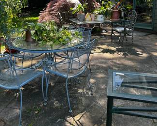 Ourdoors metal furniture and other metal decor