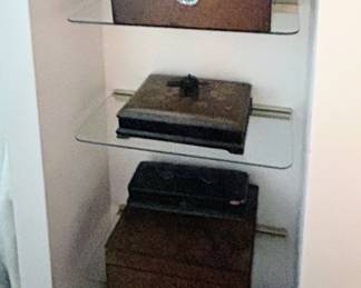 Collection of tea boxes and many other small and unusual boxes throughout the home