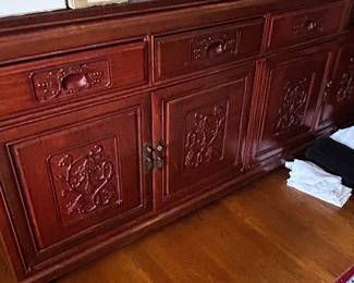 Asian stylr carved buffet