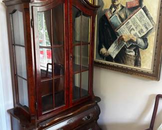 Glass top bookcase, original art
