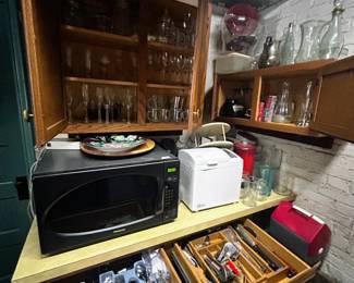 microwave, kitchen items