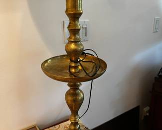 One of two vintage Moroccan brass stand lamps ( oversized)
