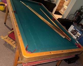 Pool table with folding legs - $60