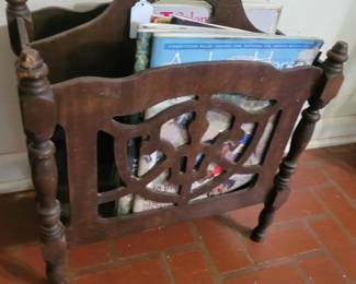 Vintage Canterbury Mahogany Magazine Rack