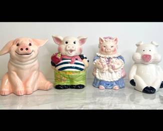 Lot 4249 Vintage Pig Themed Cookie Jars Heritage Mint Westland Giftware