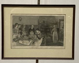 Lot 4305 The Day Before Thanksgiving Artist Frank O Small Print Wall Art