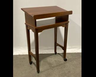 Lot 3968 Vintage Wheeled Lectern Book Stand Side Sable