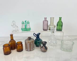 Lot 4361 Miniatures Glass Bottles Celia Cole Signed Pitcher More