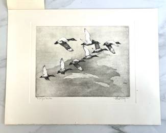 Lot 4415 Richard E. Bishop Down From Manitoba Etching Art