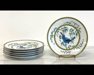 Lot 4449 Vintage Hermes Toucans Porcelain Limoges Dinner Plates