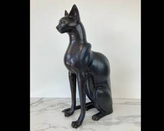 Lot 4358 Large Egyptian Metal Cat Sculpture