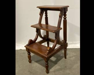 Lot 3851 Carved Library Steps or Tiered Side Table