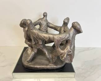 Lot 4429 Klara Sever Circle of Humanity Hora Dance Group Sculpture Art 1970s