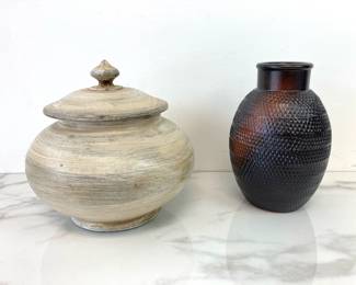 Lot 4271 Italian Pottery Bellagio Bowl wLid Bitossi Ceramic Vase