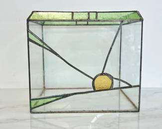Lot 4471 Vintage Stained Glass Terrarium