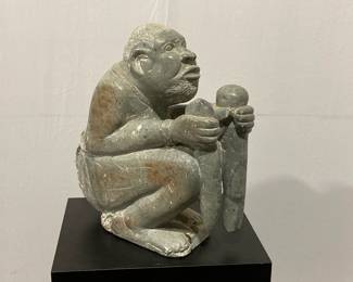 Lot 3983 Edward Ndoro Signed Sculpture Soapstone Carving Seated Figure African Art Large