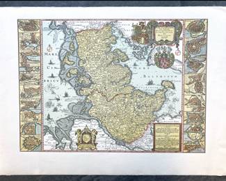 Lot 966 Vintage Map Reprint Newe Landtcarte Schleswig und Holstein