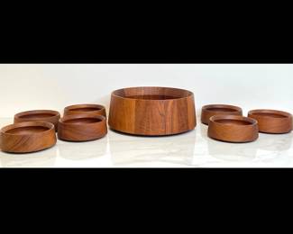 Lot 4378 Vintage Dansk Teak Salad Bowl Set
