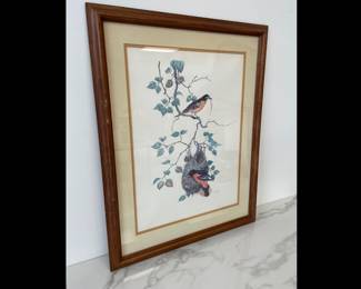 Lot 4483 Vintage Baltimore Orioles Bird Lithograph Wall Art Artist Signed Robin Hill