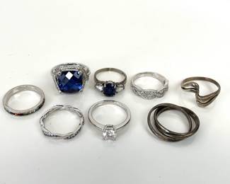 Lot 4489 Sterling Silver Rings