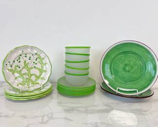 Lot 4318 Anchor Hocking Glass Dishes Bowls Italian Ceramic Plates