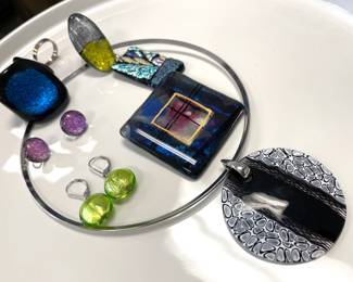 Lot 4484 Murano Glass Necklace Blue Ring More Art Glass Jewelry