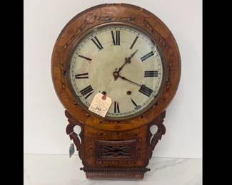 Lot 4424 Antique Anglo American Inlaid Wall Clock
