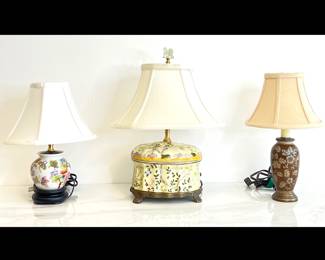 Lot 4266 Vintage Ginger Jar Ceramic Lamps