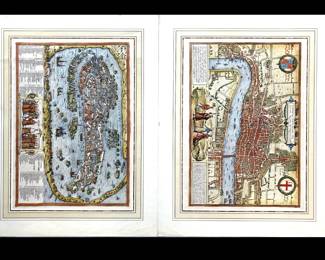 Lot 965 2 Vintage Map Reprints London Venice 1966 Donald Art Co.