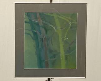 Lot 4312 Tree Trio Painting Wall Art Dated Signed Rita K. Spina Chatham NC Artist