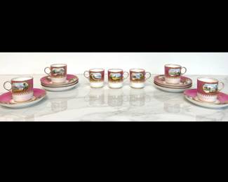 Lot 4384 Antique Hand Painted Copeland Tea Cups Saucers