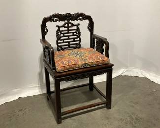 Lot 3041 Carved Wooden Chinese Chair