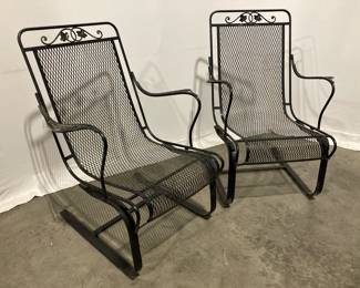 Lot 3970 2 Metal Outdoor Patio Rocker Chairs