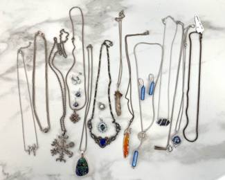Lot 4487 Sterling Silver Necklaces Earrings