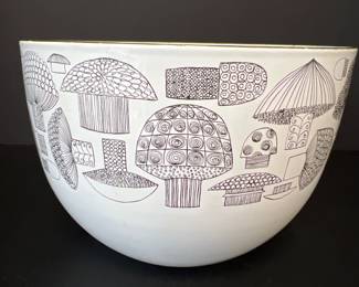 Lot 4321 MCM Arabia Finland Enamelware Mushroom Bowl