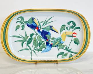 Lot 4450 Vintage Hermes Toucans Porcelain Limoges Serving Platter