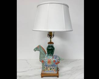 Lot 4425 Vintage Asian Ceramic Horse Lamp